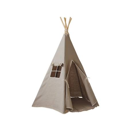 Tente tipi avec tapis natural linen en lin Beige 1 - vertbaudet enfant 