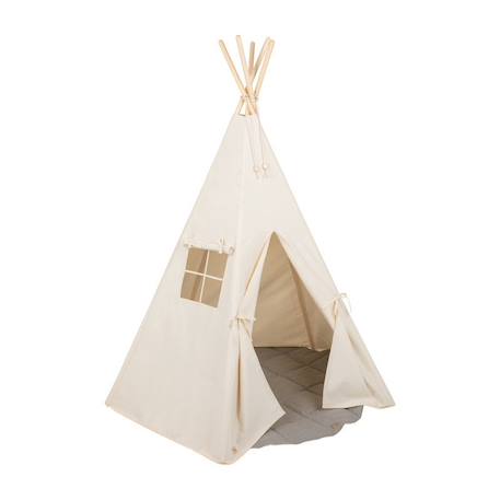 Tente tipi avec tapis en coton Beige 1 - vertbaudet enfant 