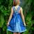 Robe cérémonie fleurie    noeud amovible  anais Bleu foncé 1 - vertbaudet enfant 