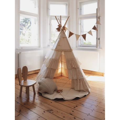 Tente tipi chic avec volants en coton Beige 5 - vertbaudet enfant 