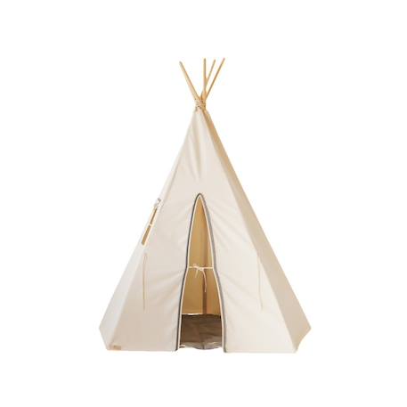 Tente tipi avec pompoms en coton Beige 1 - vertbaudet enfant 