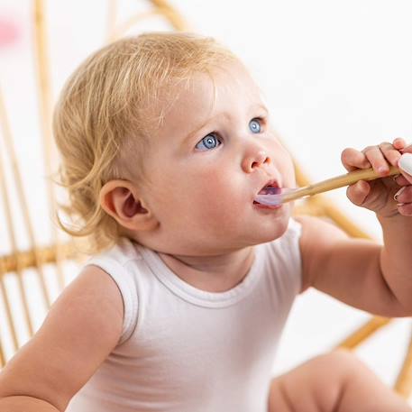 Set 4 cuillères en silicone Gris 3 - vertbaudet enfant 