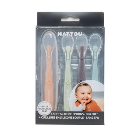 Set 4 cuillères en silicone Gris 5 - vertbaudet enfant 