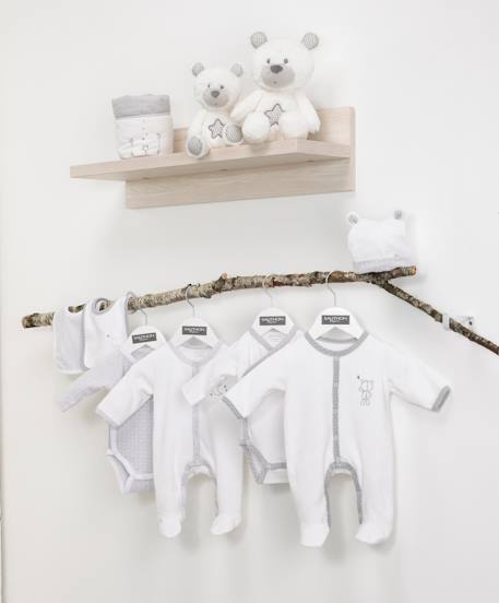 Bodies bébé à manches longues lot de 2 Beige+Blanc+Blanc cassé+Blanc et bleu+Blanc et noir+Blanc/bleu+Blanc/gris+Blanc/noir+Rose+Rose/blanc 27 - vertbaudet enfant 