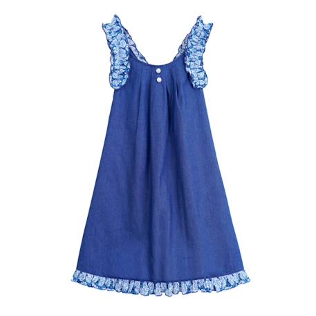 Robe cérémonie fleurie    noeud amovible  anais Bleu foncé 4 - vertbaudet enfant 