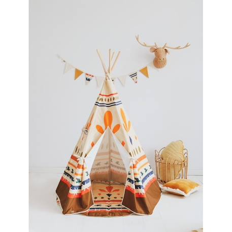 Tente tipi ambiance colorée en coton Beige 4 - vertbaudet enfant 