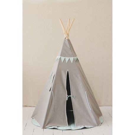 Tente tipi avec guirlande menthe en coton Bleu+Vert 10 - vertbaudet enfant 