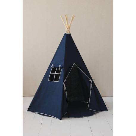 Tente tipi marine lin naturel en coton Bleu 3 - vertbaudet enfant 
