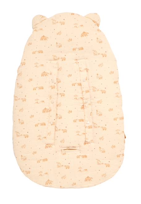 Nid d'ange ourson en sherpa 5 attaches - orsino Beige+Marron 2 - vertbaudet enfant 