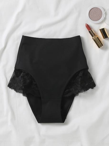 Culotte gainante post partum microfibre et dentelle noir 1 - vertbaudet enfant 