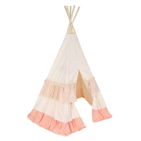 Tente tipi avec volants en coton Rose 1 - vertbaudet enfant 