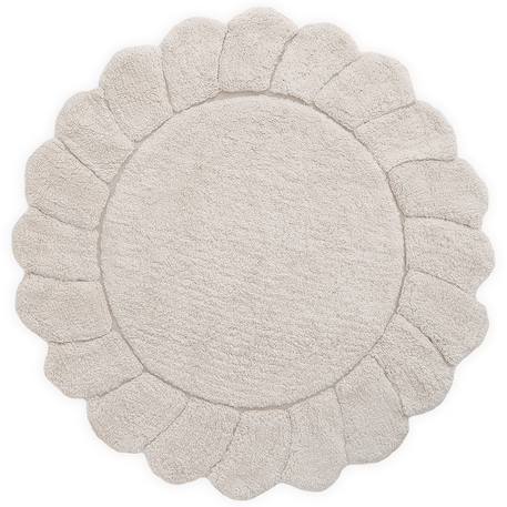 Tapis chambre enfant coton lavable rond finition pétales gabrielle Ecru 2 - vertbaudet enfant 