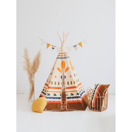 Tente tipi ambiance colorée en coton Beige 3 - vertbaudet enfant 