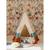 Tente tipi cirque avec volants et tapis en coton Beige 5 - vertbaudet enfant 