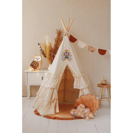 Tente tipi avec tapis honey  en coton Beige 5 - vertbaudet enfant 