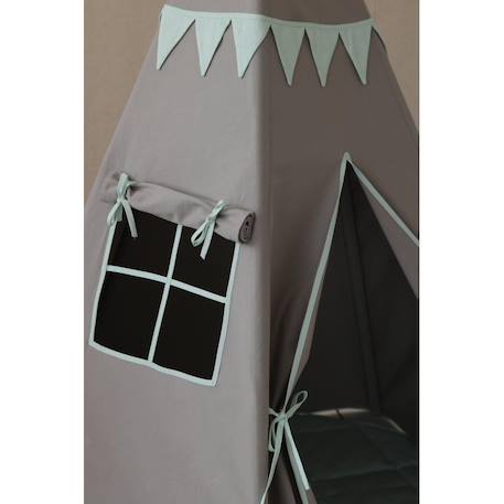 Tente tipi avec guirlande menthe en coton Bleu+Vert 7 - vertbaudet enfant 