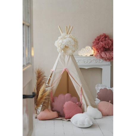 Tente tipi avec pompoms en coton Beige 3 - vertbaudet enfant 