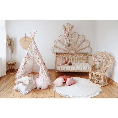 Tente tipi fleurs en coton Beige 3 - vertbaudet enfant 