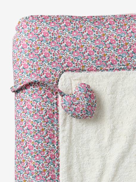 Housse matelas à langer personnalisable en tissu Liberty rose pâle 3 - vertbaudet enfant 