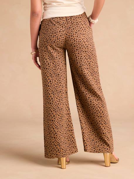 Pantalon de grossesse large en gaze de coton léopard beige 4 - vertbaudet enfant 