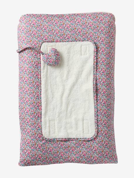 Housse matelas à langer personnalisable en tissu Liberty rose pâle 4 - vertbaudet enfant 