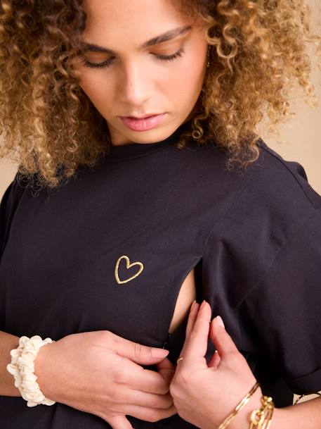 T-shirt grossesse allaitement en coton bio anthracite 5 - vertbaudet enfant 