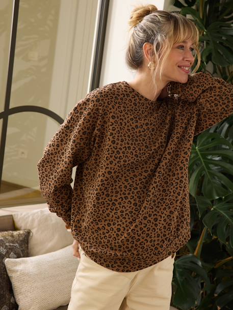 Sweat femme léopard capsule mère-fille beige 2 - vertbaudet enfant 