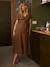 Robe longue grossesse effet cache-coeur en gaze de coton argile+beige+marine+terracotta 9 - vertbaudet enfant 