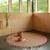 Tapis chambre enfant coton rond avec pompons lisette Marron 1 - vertbaudet enfant 