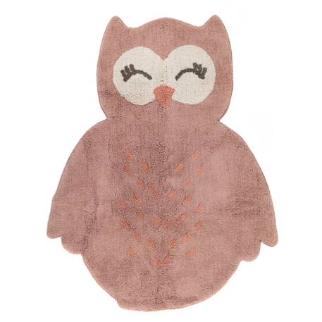 Tapis chambre enfant coton lavable petit hibou little pepa Brun rosé 2 - vertbaudet enfant 