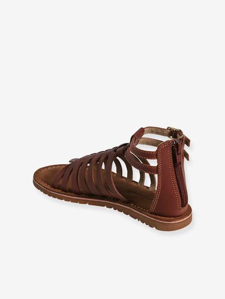 Sandales esprit spartiates cuir enfant collection maternelle marron 3 - vertbaudet enfant 