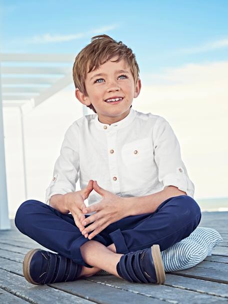 Chemise col Mao personnalisable blanc+bleu ardoise+bleu ciel+vert sauge 10 - vertbaudet enfant 