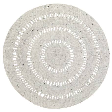 Tapis laine feutrée rond ajourée bibek Gris+Mango+Naturel 12 - vertbaudet enfant 