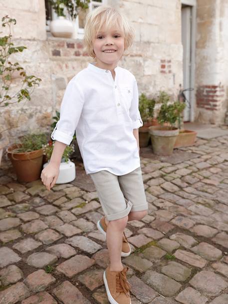 Chemise col Mao personnalisable blanc+bleu ardoise+bleu ciel+vert sauge 9 - vertbaudet enfant 