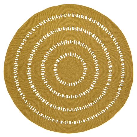 Tapis laine feutrée rond ajourée bibek Gris+Mango+Naturel 6 - vertbaudet enfant 