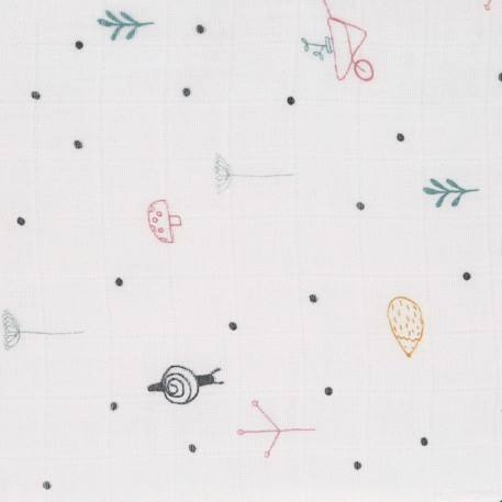Lot de 2 maxi langes en mousseline Blanc et bleu+Blanc et olive+Blanc et rose 15 - vertbaudet enfant 