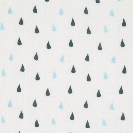 Lot de 2 maxi langes en mousseline Blanc et bleu+Blanc et olive+Blanc et rose 4 - vertbaudet enfant 