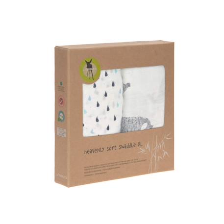 Lot de 2 maxi langes en mousseline Blanc et bleu+Blanc et olive+Blanc et rose 6 - vertbaudet enfant 