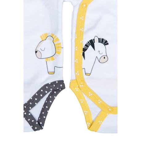 Bodies bébé à manches longues lot de 2 Beige+Blanc+Blanc cassé+Blanc et bleu+Blanc et noir+Blanc/bleu+Blanc/gris+Blanc/noir+Rose+Rose/blanc 5 - vertbaudet enfant 