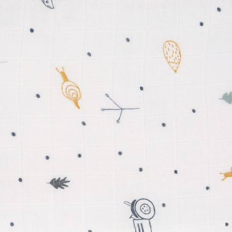 Lot de 2 maxi langes en mousseline Blanc et bleu+Blanc et olive+Blanc et rose 10 - vertbaudet enfant 