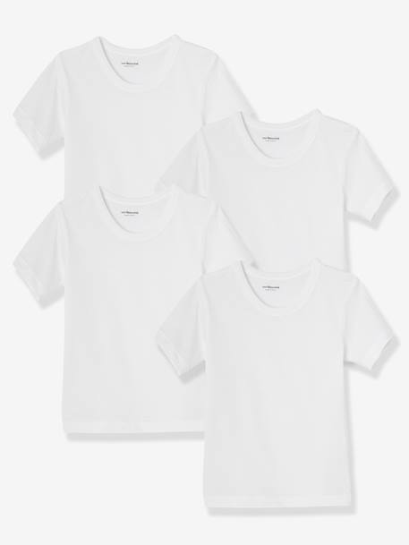 Lot de 4 T-shirts maillot de corps BASICS blanc 1 - vertbaudet enfant 