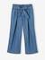 Pantacourt fille large en denim léger style 'paperbag' bleu moyen+double stone 1 - vertbaudet enfant 