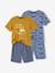 Lot de 2 pyjashorts garçon baleines BASICS Lot moutarde et bleu 1 - vertbaudet enfant 