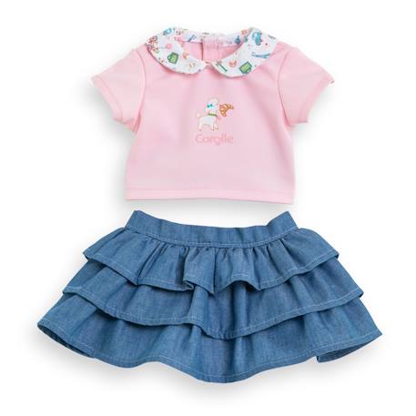 T-shirt et jupe à volants week-end à paris pour poupon 36 cm Multicolore 1 - vertbaudet enfant 