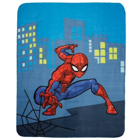 Plaid polaire imprimé 100% polyester, spiderman hero Bleu 1 - vertbaudet enfant 