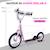 Trottinette patinette enfant grands pneus guidon réglable poignées freins et béquille acier Rose 4 - vertbaudet enfant 