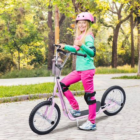 Trottinette patinette freestyle grandes roues pneumatiques ø 41 cm avec pegs Rose 2 - vertbaudet enfant 