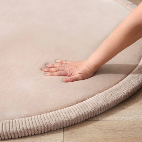 Tapis enfant à mémoire de forme cloud rond Beige+Gris 3 - vertbaudet enfant 