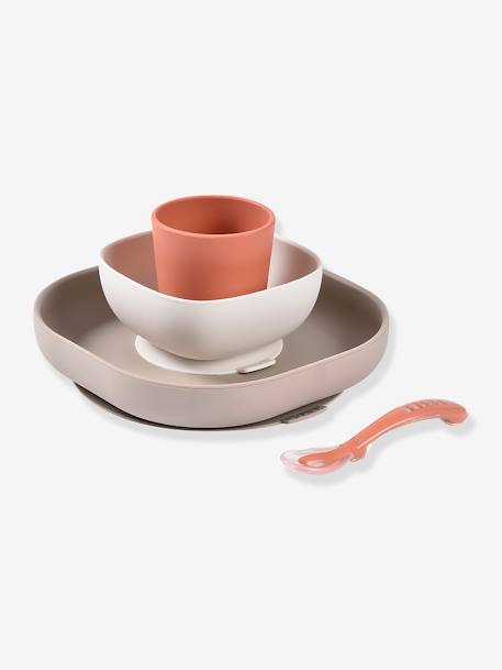 Set vaisselle 4 pièces silicone bleu+bleu+EUCALYPTUS+jaune+jungle+NIGHT BLUE+rose+terracotta+vert sauge 40 - vertbaudet enfant 