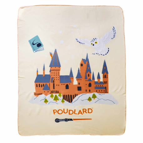 Plaid polaire imprimé 100% polyester, harry potter hedwige school Beige 1 - vertbaudet enfant 